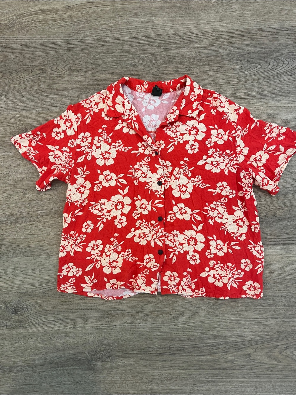 wild fable Red Floral Button-Down Shirt